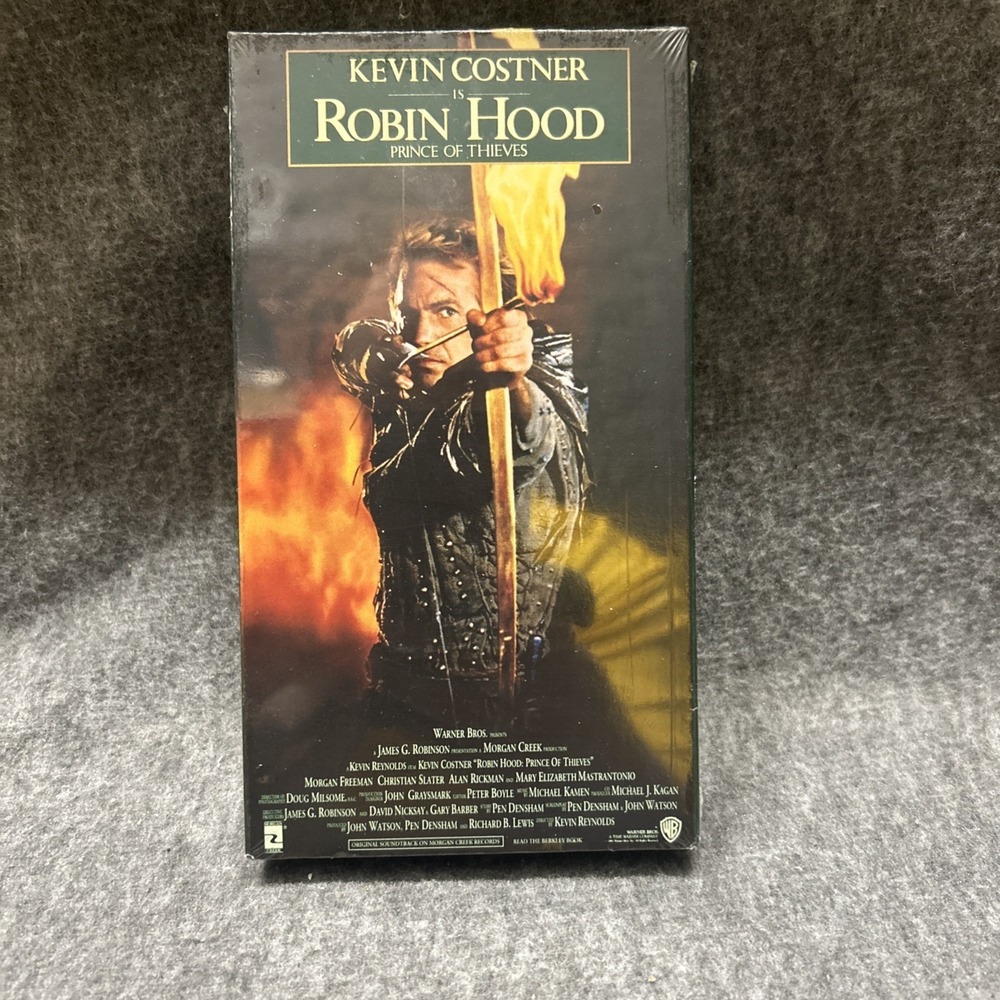 Robin Hood Prince of Thieves VHS NEW Factory Sealed Watermarks Kevin Costner